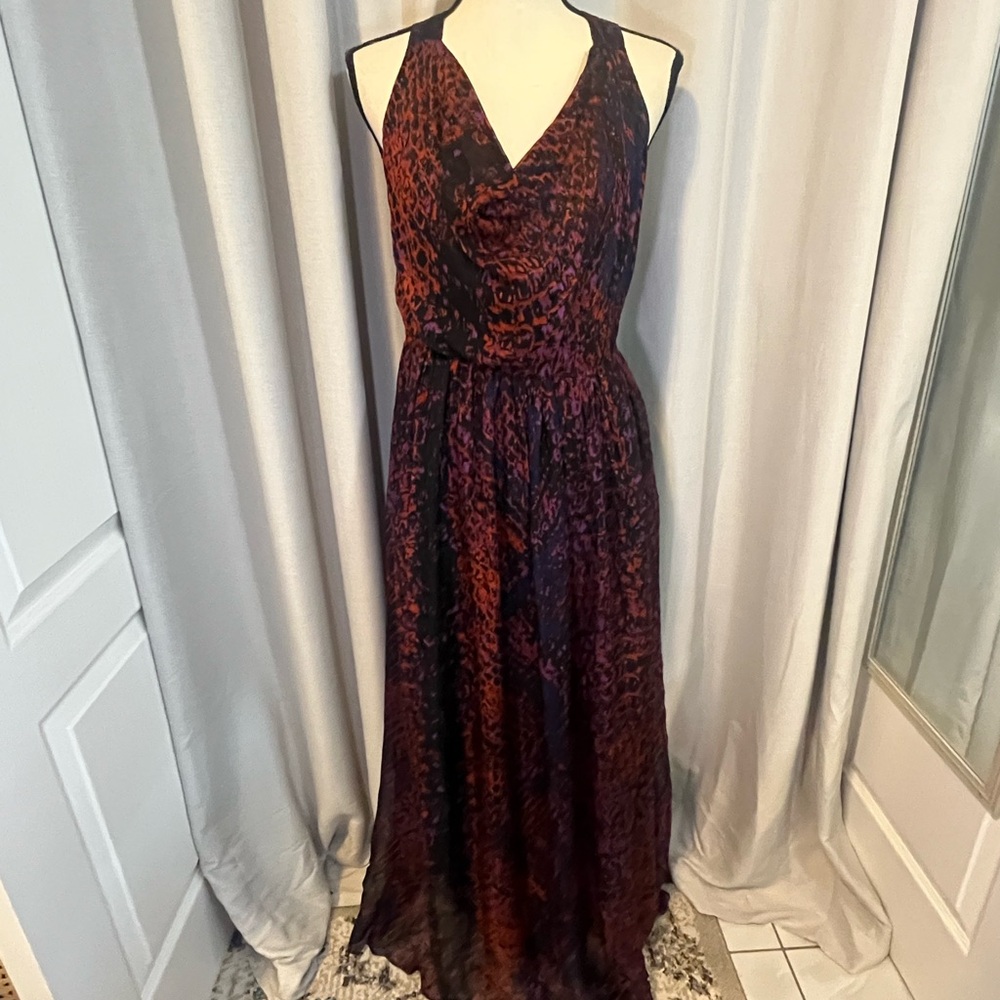NWOT HD in Paris Black and Red Maxi Dress